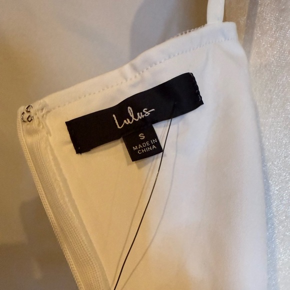 Lulus size small, Elaborate Love White Lace Bustier Tiered High-Low Maxi Dress - Picture 4 of 7